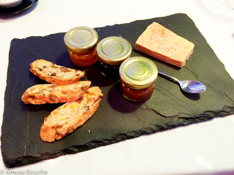 Terină de foie gras cu trei dulceţuri la restaurant La Cantine de Nicolai din Bucuresti