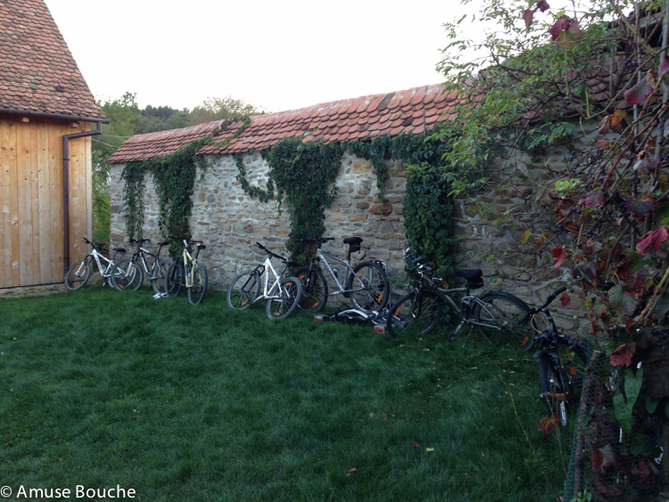 Exterior gradina cu bicicleta la pensiunea viscri 125 din satul saxon Viscri